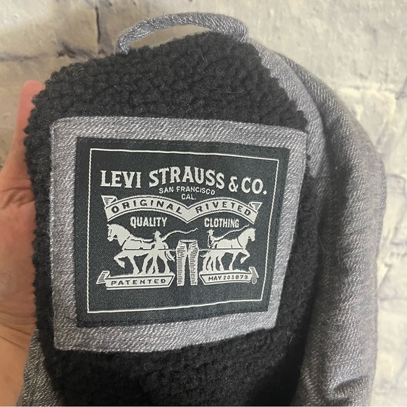 Levi's Men's Sherpa Fleece Lined Full Zip Soft Shirt Jacket Shacket Grey Small - Picture 15 of 16